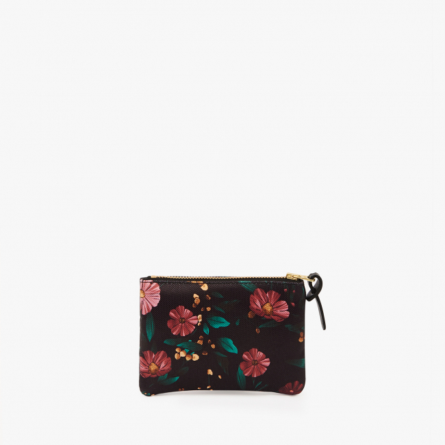 Petite pochette black flowers