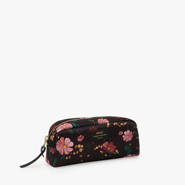 Petite trousse de toilette black flowers