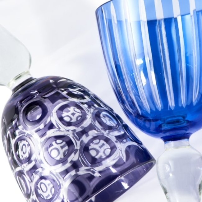 6 verres à vin Cobalt Mix