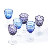 6 verres à vin Cobalt Mix