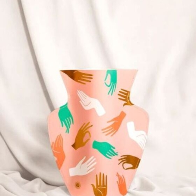 Vase papier Hamsa rose