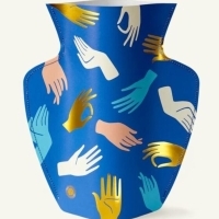 Vase papier Hamsa bleu