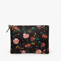 Pochette XL black flowers