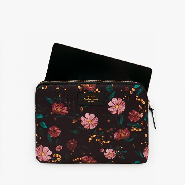 Housse Ipad black flowers