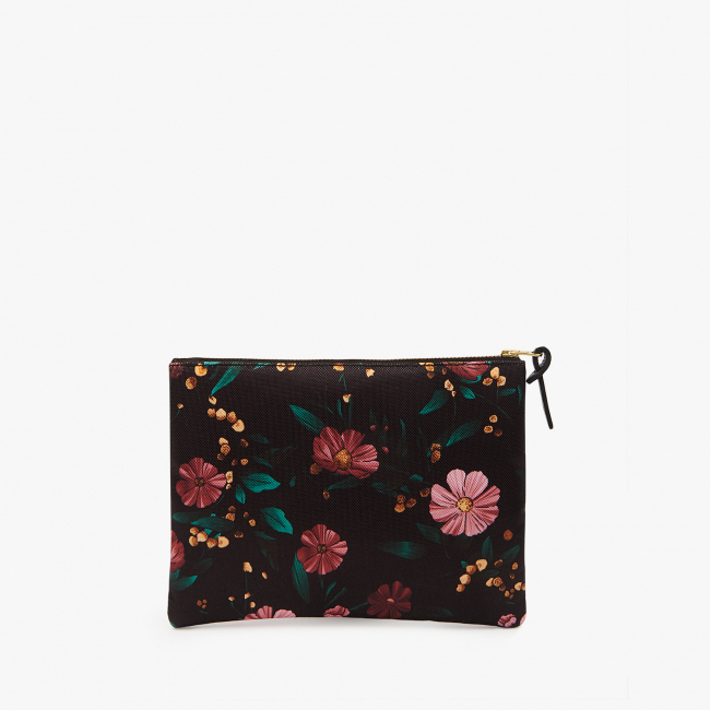 Grande pochette Black flowers