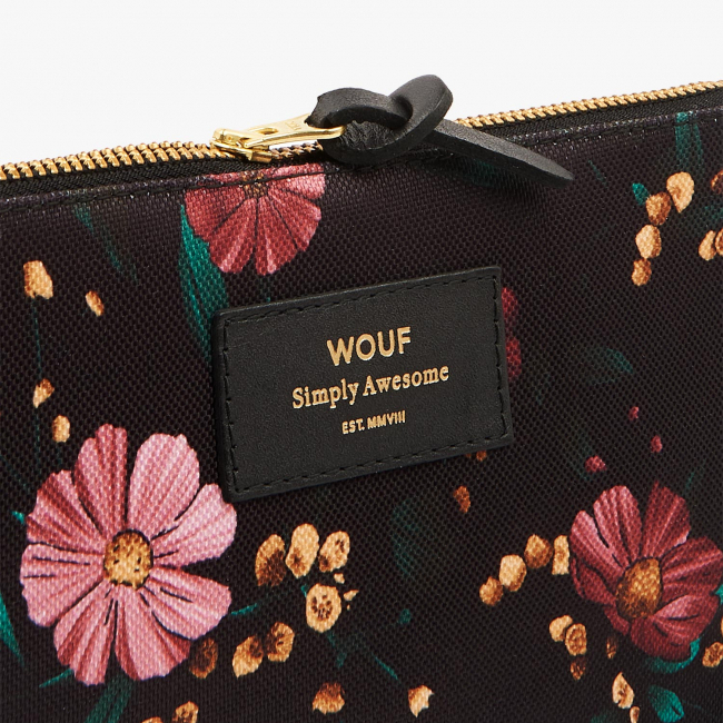 Grande pochette Black flowers